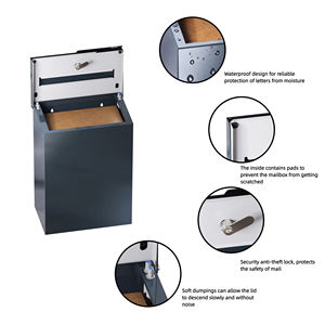 Buzón <span class=keywords><strong>de</strong></span> Correos con Cerradura para Montaje en Pared, Resistente a la Intemperie, Antirrobo, con Tapa <span class=keywords><strong>de</strong></span> Cierre Lento para Hogar y Jardín - Product Image 3