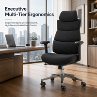 Chaise de bureau ergonomique de direction à dossier haut en maille, avec accoudoirs 3D, appui-tête à 2 positions, chaise de travail pivotante pour bureau
