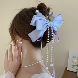 Pinces à <span class=keywords><strong>cheveux</strong></span> élégantes avec grand nœud Accessoires de <span class=keywords><strong>cheveux</strong></span> Pinces à <span class=keywords><strong>cheveux</strong></span> de luxe pour la tête arrière Barrettes en épingle à <span class=keywords><strong>cheveux</strong></span> avec glands de perles - Product Image 6