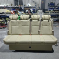 Asiento de Coche Eléctrico Reclinable de Cuero de Lujo Personalizado, Sofá Cama para Toyota Coaster Hiace Modelo Vito