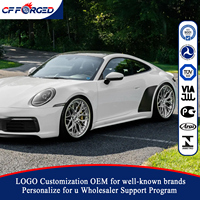 Nouvelles jantes forgées en 2 parties, 20-21 pouces, 5x130, concaves profondes, argentées, multi-branches, pour Porsche 992 Performance