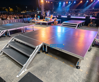 ESI Plateforme de Scène Modulaire Carrée en Alliage d'Aluminium Portable pour Événements, Sol de Danse pour Expositions, Mariages, DJ, Concerts, Location