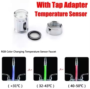 Aérateur de <span class=keywords><strong>Robinet</strong></span> <span class=keywords><strong>Universel</strong></span> Chromé en ABS à LED, Sensible à la Température, à Changement de Couleur, Économiseur d'Eau, pour Cuisine et Salle de Bain - Product Image 3