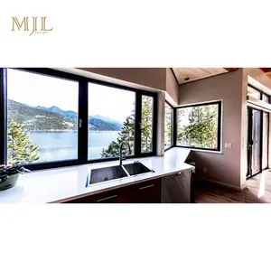 Apartment kitchen glass impact aluminum window and doors soundproof mullion casement windows