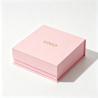 Boîte cadeau magnétique rose avec logo en feuille d'or personnalisée, doublure en satin, emballage rigide de qualité supérieure pour cosmétiques, boîte cadeau pour anniversaire