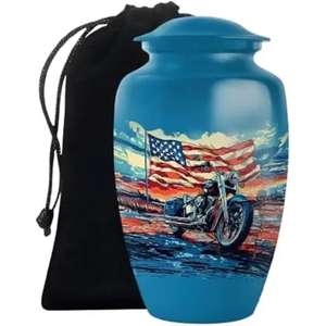 Urna de metal decorativa de calidad superior de larga duración Diseño atemporal con grabados elegantes para cenizas humanas del exportador indio - Product Image 5