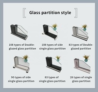 Cloison en verre intérieure réglable, installation flexible, séparateur de pièce pour bureau, école ou hôpital