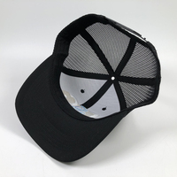 Topi bisbol jala hitam 6 Panel musim panas penjualan terlaris OEM topi Trucker 112 richardson sesuai pesanan dengan Snapback bordir yang dapat diatur