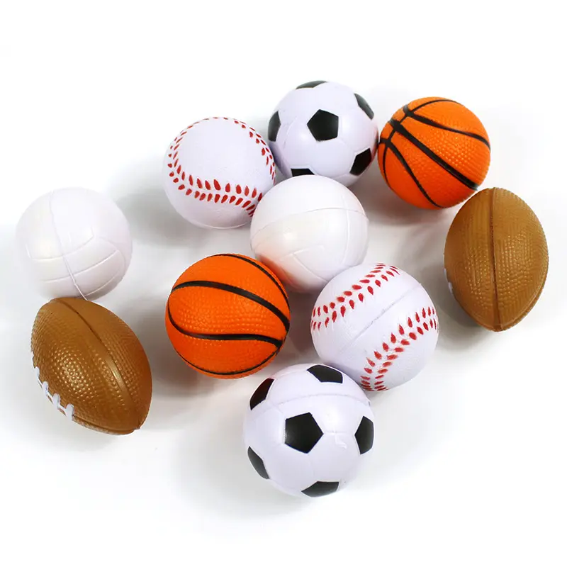 थोक बास्केटबॉल फुटबॉल बेसबॉल रग्बी पु फोम तनाव गेंद तनाव से राहत खिलौने