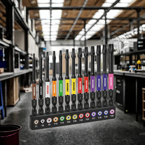 GEINXURN Jeu de 27 embouts magnétiques <span class=keywords><strong>Torx</strong></span> Ultra de 75 mm, outils à main, embouts codés par couleur T7-T40, support en acier industriel - Product Image 4