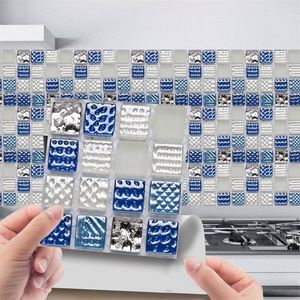 <b>Covered</b> Bright Film Square 10 Pieces <b>Tile</b> Panels Mosaic Pattern Self-Adhesive With Back Adhesive Removable Wall Sticker - Product Image 6