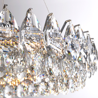 Lustre moderne en cristal de luxe suspendu long, style italien simple, pour la maison et les restaurants