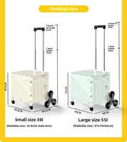 Chariot de magasinage pliable multifonctionnel en plastique durable pour le rangement en plein air et le rangement.