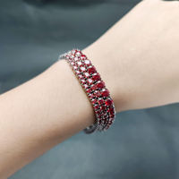 Bracelet tennis ChuYao en argent sterling 925 avec moissanite rouge 3mm 4mm 5mm, longueur personnalisable, bijoux fins, vente en gros