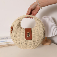 Sac bandoulière en papier tressé avec fermoir, nouvelle collection – Sac à main tendance avec boucle, idéal pour les vacances à la plage en été