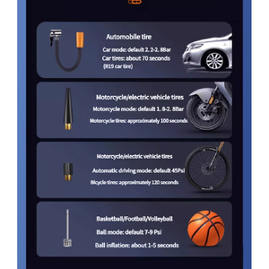 Compresseur d'air sans fil pour voiture avec batterie externe, gonfleur de pneus et ballons, gonfleur de pneus portable 12V DC numérique avec lumière - Product Image 4