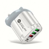 Chargeur mural USB 3 ports avec 1 port Type C pour téléphone, charge rapide USB 36W, prise UK US EU, 4 ports