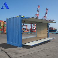 Conteneur maritime ACE de 20 pieds à porte latérale en acier, double battant et à ouverture latérale assistée par vérin à gaz, type High Cube de 20 pieds