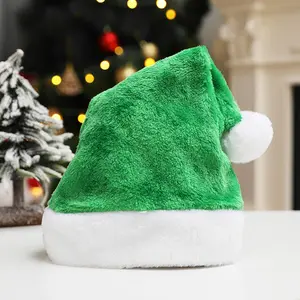 Casquette de Noël en fausse fourrure de haute qualité Chapeau de Père Noël en velours Chapeaux de Noël en peluche