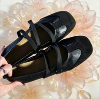 Chaussures plates Mary Jane rétro à double bride fine, bout rond, avec ceinture élastique, simples pour le quotidien, style ballerines, pour femmes