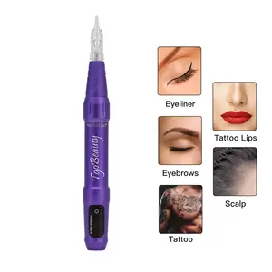 Hot Sale Powerful Motor Rotary Tattoo Machine Purple Wireless Eyebrow Tattoo Pen for Eyebrow Eyeliner Lip Permanent Makeup