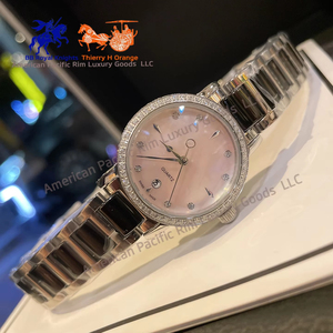 นาฬิกาข้อมือควอทซ์หรูหราประดับมุกหน้าปัดเพชรสายเหล็กเซรามิก longinesing Sing Sing - Product Image 4