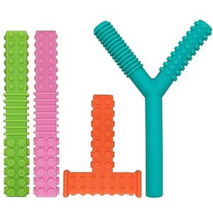 Tự kỷ đặc biệt nhu cầu bằng miệng động cơ nhai công cụ 4 gói Silicone <span class=keywords><strong>Chew</strong></span> Ống mọc răng gậy cảm giác nhai đồ chơi cho trẻ em tự kỷ - Product Image 1