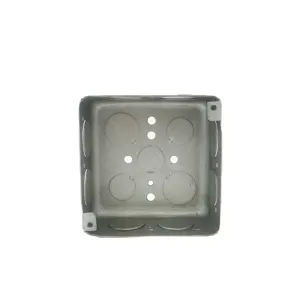 Four inch Square 1-7/8'' deep American Standard Metal Electrical Outlet Junction Box with 52161-3/4