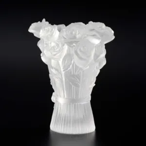 Nova luz de luxo Árabe branco fosco subiu em forma de flor-liuli cristal queimador de incenso para a decoração home