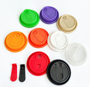 Venta al por mayor PP inyección 90mm calibre colorido rojo verde púrpura naranja desechable grado alimenticio café PP leche té taza <span class=keywords><strong>tapa</strong></span> - Product Image 3