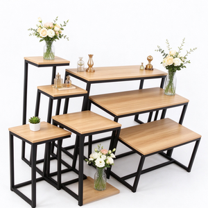 도매용 3단 접이식 금속 슈퍼마켓 진열대/테이블 세트 친환경 부식 방지 소매업용 - Product Image 3