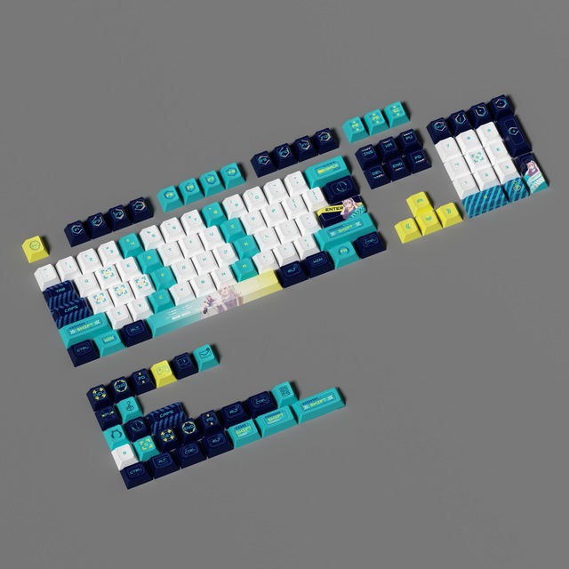 Spot Wholesale Animation Original Small Full Set PBT Side Engraved Luminous Sublimation Height Key Caps