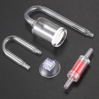 Diffuseur de CO2 en verre pour aquarium avec clapet anti-retour, compteur de bulles, tube en U, ensemble de quatre pièces, fabriqué en Chine