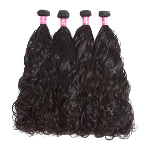 Mechones de pelo malayo con ondas de agua de visón crudo, vendedores de cierre, cabello malayo alineado con cutícula larga Remy 100% virgen