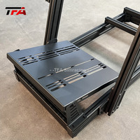 de conducción de coche con soporte de monitor único, kit de simulación de carreras de extrusión de aluminio negro, 4080