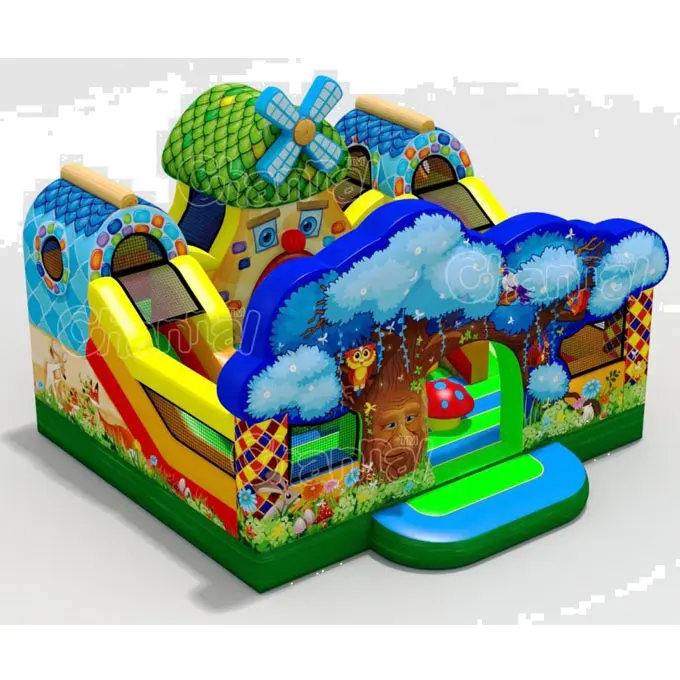 Fantasy Forest extérieur intérieur commercial air château cavalier parcours d'obstacles gonflable saut aire de jeux pour les enfants