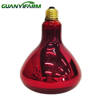 Ampoule chauffante infrarouge étanche E27 100W 150W 250W R125 pour l'élevage de volailles, poulets, porcelets et reptiles