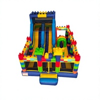 Château gonflable commercial en PVC pour enfants, avec toboggan intégré, idéal pour les fêtes