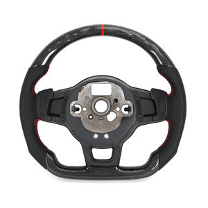 Volante Deportivo <span class=keywords><strong>R</strong></span> <span class=keywords><strong>Line</strong></span> de Cuero Semiperforado y Fibra de Carbono para VW Volkswagen Golf 5 6 7 <span class=keywords><strong>R</strong></span> MK5 MK6 MK7 MK7.5 Gti Polo Passat B8 - Product Image 2