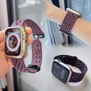 สายนาฬิกาซิลิโคนแบบแม่เหล็ก รุ่น Universal สำหรับ <span class=keywords><strong>Watch</strong></span> <span class=keywords><strong>S8</strong></span> ดีไซน์รูระบายอากาศ ขนาด 42 มม. - Product Image 2