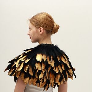 شالات مصنوعة يدويًا من ريش الطاووس الطبيعي 100٪ لأزياء الهالوين والتنكر، بألوان وأحجام مخصصة، مريحة للنساء - Product Image 4