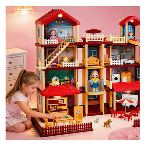 Juego de Muebles de Plástico para Casa de Muñecas con Tobogán, Balcón y Ascensor, Juguete de Simulación para Niños, Regalo - Product Image 5