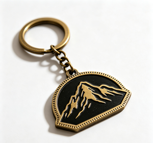 Custom Metal Key Chain Brass Tone Enamel Keyring Shield Shape Logo Pendant for Bags <b>Backpacks</b> - Product Image 3