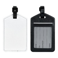 Etiqueta de Equipaje de Cuero PU con Logotipo Personalizado, Etiqueta de Identificación de Maleta de Viaje Sublimable en Blanco