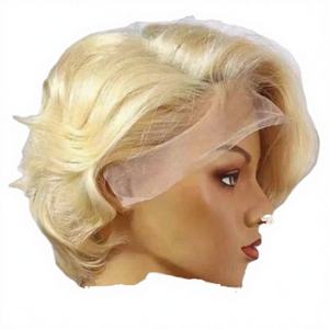 Parrucca Corta Alia con Calotta Piccola per Capelli Biondi, Frontale in Pizzo, Base in Pizzo, Densità 150%, Capelli Umani Remy, Vendita Calda per Donne - Product Image 4