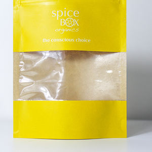 Matières organiques d'épices papier kraft stand up fermeture éclair sac d'emballage avec fenêtre transparente - Product Image 4
