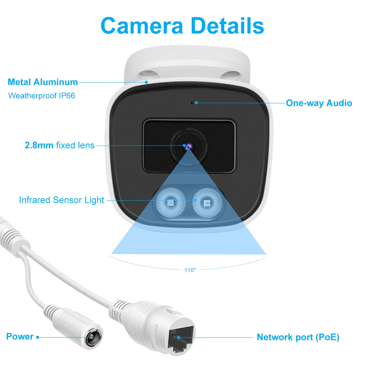 Anpviz-minicámara cctv de 4MP, cámara de red Bullet para exteriores, IP66, micrófono incorporado, audio de una vía, IR 30m, WDR, H.265, P2P, ip