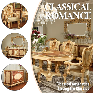 Stile antico <span class=keywords><strong>barocco</strong></span> <span class=keywords><strong>tavolo</strong></span> <span class=keywords><strong>da</strong></span> <span class=keywords><strong>pranzo</strong></span> italiano con sedie e mobile <span class=keywords><strong>da</strong></span> <span class=keywords><strong>pranzo</strong></span> 100% in legno massello stile italia <span class=keywords><strong>tavolo</strong></span> <span class=keywords><strong>da</strong></span> <span class=keywords><strong>pranzo</strong></span> di lusso Set - Product Image 2