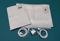 Taie d'oreiller de mise à la terre / Drap plat en polyester à filament de carbone 2,5 mm, tissu à mailles fines, blanc/bleu clair, pour un confort amélioré et une sécurité accrue