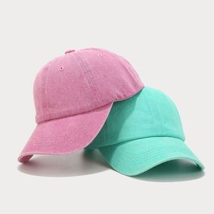 Vintage Wash Cotton Kids Baseball Caps Retro Faded Sport Soft 6 Panels Children <b>Hat</b> - Product Image 2